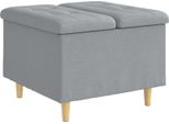 Vidaxl Pouf Con Cuscino Grigio Chiaro 60 X 60 X 45 Cm Tessuto