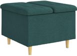 Vidaxl Pouf Con Cuscino Verde Scuro 60 X 60 X 45 Cm Tessuto