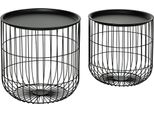 Fortuna Lai Set Di 2 Tavolini Da Salotto Tavolino Da Caffè In Stile Scandinavo Con Spazio Contenitivo In Acciaio Nero Per Soggiorno E Arredamento Moderno