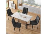 Fortuna Lai Sedia Da Pranzo (4 Pezzi), Grigio Scuro, Set Da 4 Sedie Imbottite Design Sedia Con Schienale, Seduta In Velluto Struttura In Metallo