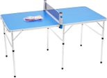 Tavolo Da Ping Pong - Tavolo Da Ping Pong Pieghevole - Portatile - Interno/Esterno - Set Con Rete, Racchette, Palline - Carico Massimo 20 Kg - Blu