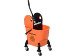 Fortuna Lai Carrello Per Pulizie Carrello Per Pulizie Con Strizzatore Secchio Per Pulizie Da 26 Litri Secchio Con Ruote Carrello Per Pulizie, Gancio Per Mocio Carrello Per Pulizie Domestiche Con 4 Ruote Arancione
