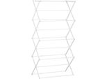 Fortuna Lai Stendibiancheria Pieghevole A 8 Livelli Stendibiancheria A Torre Metallo Plastica Bianco 74X35X144Cm
