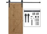 Fortuna Lai Set Completo Di Ferramenta Per Porte Scorrevoli 200 Cm Con Binari, Rotelle, Dispositivi Anti-Scatto, Fermaporta, Guida A Pavimento, Sistema Di Porte Scorrevoli Acciaio Al Carbonio Marrone