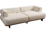 Moderno Divano A 3 Posti In Tessuto Beige Elegante Divano Imbottito Per Soggiorno
