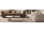Lussuoso Set Divani Da Salotto Marrone-Beige Designer Poltrona A 4 Posti