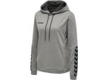 Hummel Authentic Poly Kapuzen Felpa Kinder, Grigio Arancione, 116