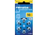 Renata 10 - Pile A Bottone Per Apparecchi Acustici In Zinco-Aria - Confezione Da 6