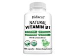 Complesso Naturale Di Vitamina B1 (120 Capsule) Integratore Alimentare, Sistema Immunitario, Energia, Nervi, Cervello, Metabolismo, Salute Dei Nervi