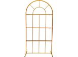 Arco Nuziale Con Supporto Per Fiori - Struttura In Metallo - 100×50×200 Cm - Arco Di Sfondo Per Cerimonie E Feste - Facile Da Montare - Oro