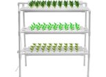 Sistema Di Coltivazione Idroponica - 3 Livelli - 90 Fori Per Piante - Pvc - Senza Terra - Per Ortaggi