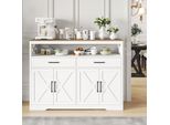 Credenza Proximax Con 2 Cassetti E 2 Ante Per Cucina E Sala Da Pranzo, Mdf, Bianco