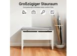 Panca Porta Scarpe Con Contenitore - FSR88-W - 2 Cassetti - Panca - Portata Massima 150 Kg - Mobili Da Ingresso - Bianco