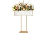 Portafiori Per Matrimoni - Portafiori Moderno In Cristallo - 70×90 Cm - Per Compleanni E Feste - Decorazioni Per La Casa E Gli Eventi - Oro