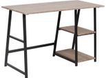 Scrivania - Scrivania Per Computer/Laptop - 120X50X73 Cm - 2 Ripiani Per Riporre Oggetti - Struttura In Metallo E Pannello Truciolare - Rettangolare - Per L'ufficio E La Casa - Grigio