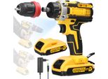21V 2 In 1 - Avvitatore E Trapano A Batteria Senza Fili - Batteria Al Litio - Coppia Elevata - Motore A Spazzole - Batteria Inclusa - Multifunzione