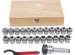 Set Di Pinze Di Serraggio ER40 Con Supporto - MTB4-ER40 M16 - Campo Di Serraggio 4-26 Mm - 23 Pinze Di Serraggio - Chiave Antiscivolo - Per Macchine Cnc E Incisioni - Argento