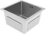 Lavello Da Cucina - Vasca Singola - 38 X 38 Cm - Acciaio Inossidabile 304 - Quadrato - Senza Rubinetteria - Argento