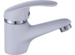 Miscelatore Lavabo - Miscelatore Monocomando, 1 Foro - Acqua Calda E Fredda - Cartuccia In Ceramica - Corpo In Ottone - Montaggio A Vista - Altezza Bocca 4,5 Cm - Bianco