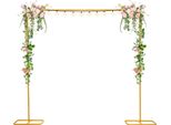Arco Per Palloncini E Arco Floreale - Supporto Per Sfondo 2 X 2,1 M - Ferro - Capacità Di Carico 5 Kg - Base 49,99 X 26,97 Cm - Oro