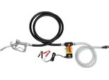 Pompa Diesel - Pompa Carburante Autoadescante 12 V - 50 L/Min - 175 W - Spina Ue - Con Pistola Di Erogazione - Per Diesel E Gasolio Da Riscaldamento - Argento