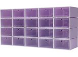 Scatole Per Scarpe - Scatole Portaoggetti Per Scarpe - Set Da 20 - Impilabili - Rettangolari - Dimensioni 33×23×14 Cm - Plastica - Viola