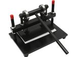 Pressa Manuale Per Pelle 2 T - Macchina Per Punzonatura E Taglio - Larghezza Di Avanzamento 31 Cm - Corsa 15 Mm - Spessore Del Materiale 0-100 Mm - Acciaio Al Silicio-Manganese E Nylon - Nero