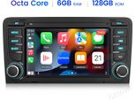 Autoradio Android Da 7 Pollici 6+128 Gb Per Audi A3 8P 2003-2012 Wireless Carplay Android Auto 4G Wifi Navigazione Gps 8 Core Rds Dsp Dab+ Bt