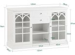 Credenza - Mobile Da Cucina - Credenza - 2 Ante In Vetro - 2 Cassetti - Spazio Contenitivo - Da Montare - Bianco