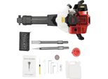 Martello Demolitore A Benzina - Martello Scalpellatore A 2 Tempi - 52 Cm³ - 1500 Colpi/Min - 20–55 J - 1,9 Kw 6500 Giri/Min - Serbatoio Da 1,3 L - Avviamento Manuale - Rosso