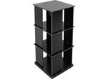 Moderna Libreria Girevole - Scaffale Girevole - Rotabile A 360° - 3 Ripiani - Indipendente - Scaffale Da Esposizione - Nero
