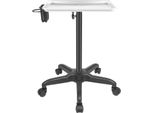 Carrello Da Parrucchiere Con Ripiano - Carrello Da Salone - Regolabile In Altezza Da 64 A 108 Cm - Ripiano 45×33 Cm - Portautensili - Metallo - Argento