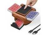 Mescolatore Automatico Di Carte - Mescolatore Elettrico Di Carte Da Poker - Ricaricabile - Per Giochi Di Carte, Casa, Feste, Campeggio - Marrone Cioccolato