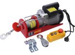 Argano Elettrico - Paranco Elettrico - Capacità Di Sollevamento 800 Kg - Motore 1450 W - Velocità Di Sollevamento 10 M/Min - Telecomando - Rosso