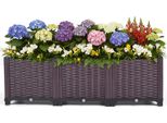Fioriera Con Piedini - Aiuola Rialzata - Plastica - Profondità 27 Cm - Fori Di Drenaggio - Grande Fioriera Per Erbe Aromatiche E Fiori - Per Esterni