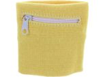 Jumada's - Fascia Antisudore - Bracciale - Fascia Antisudore Per Polso - Chiusura Con Cerniera - 8 X 8 Cm - Giallo
