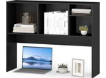 Costway Scaffale Da Scrivania, Scaffale Da Tavolo Con 4 Ripiani, Scaffale Aggiuntivo, Libreria Per Piano Di Lavoro, Organizer Da Tavolo Multiuso 94X25X73 Cm Nero
