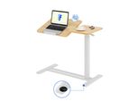 Flexispot Tavolino Regolabile In Altezza 80X40 Cm, Tavolino Per Laptop Con Piano Inclinabile, Tavolino Da Letto Con Rotelle, Per Soggiorno E Camera Da Letto, Acero