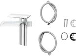 Rubinetto A Cascata - Rubinetto Per Lavabo - Montaggio A Filo - Acciaio Inossidabile - Nucleo Della Valvola In Ottone - Bianco