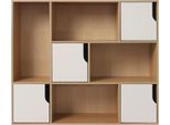 Armadio Contenitore - Armadio Da Soggiorno - 4 Ante - Indipendente - Design Moderno Rettangolare - Ampio Spazio Contenitivo - Color Cachi