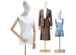 Manichino Femminile - Torso Con Testa - Regolabile In Altezza - Braccia In Legno - Con Supporto - Plastica - Per Gioielli E Abbigliamento