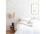 Carta Da Parati Adesiva Foglie Vintage Blu In Vinile Lavabile E Rimovibile - 1 Rotolo 50X300 Cm - Decochic