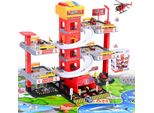 Set Da Gioco Parcheggio/Garage - Vigili Del Fuoco E Polizia - 69 Pezzi - 12 Auto + 3 Elicotteri - Luci E Suoni - Batteria Aaa - Dai 14 Anni In Su - Multicolore