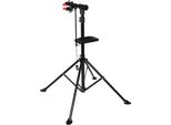Cavalletto Per Biciclette - Cavalletto Da Officina - Regolabile In Altezza Da 108 A 190 Cm - Portata 50 Kg - Ripiano Portautensili 24,4 Cm - Acciaio Ad Alto Tenore Di Carbonio/Nylon - Nero