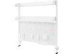 Scaffale Da Scrivania Con Pannello Forato - Organizer/Scaffale Fissabile Con Morsetti - 100×95×12,5 Cm - Salvaspazio - Richiede Montaggio - Bianco