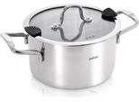 Orion | Casseruola Con Coperchio In Vetro - 24 Cm - 6,2 L - Pentola In Acciaio Inox - Adatta All'induzione - Lavabile In Lavastoviglie - Venezia