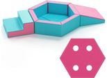 Softplay Per Neonati - Set Di Giochi In Schiuma - 9 Pezzi - Schiuma Di Lattice - Blocchi Da Costruzione E Blocchi Da Arrampicata - Piscina Di Palline - Per Bambini Piccoli - Personalizzabile - Rosa