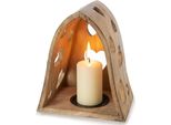 Orion | Candeliere - Portacandele Di Legno - Forma Di Cuore - 21X14,5X23,5 Cm - Legno Di Mango