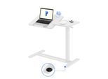 Flexispot Tavolino Regolabile In Altezza 80X40Cm Tavolino Per Laptop Con Piano Inclinabile, Tavolino Da Letto Con Rotelle, Per Soggiorno E Camera Da Letto, Bianco