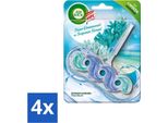 Air Wick – Blocco Wc – Fresca Brezza Marina & Corallo Turchese - Confezione Risparmio - 4 Pezzi